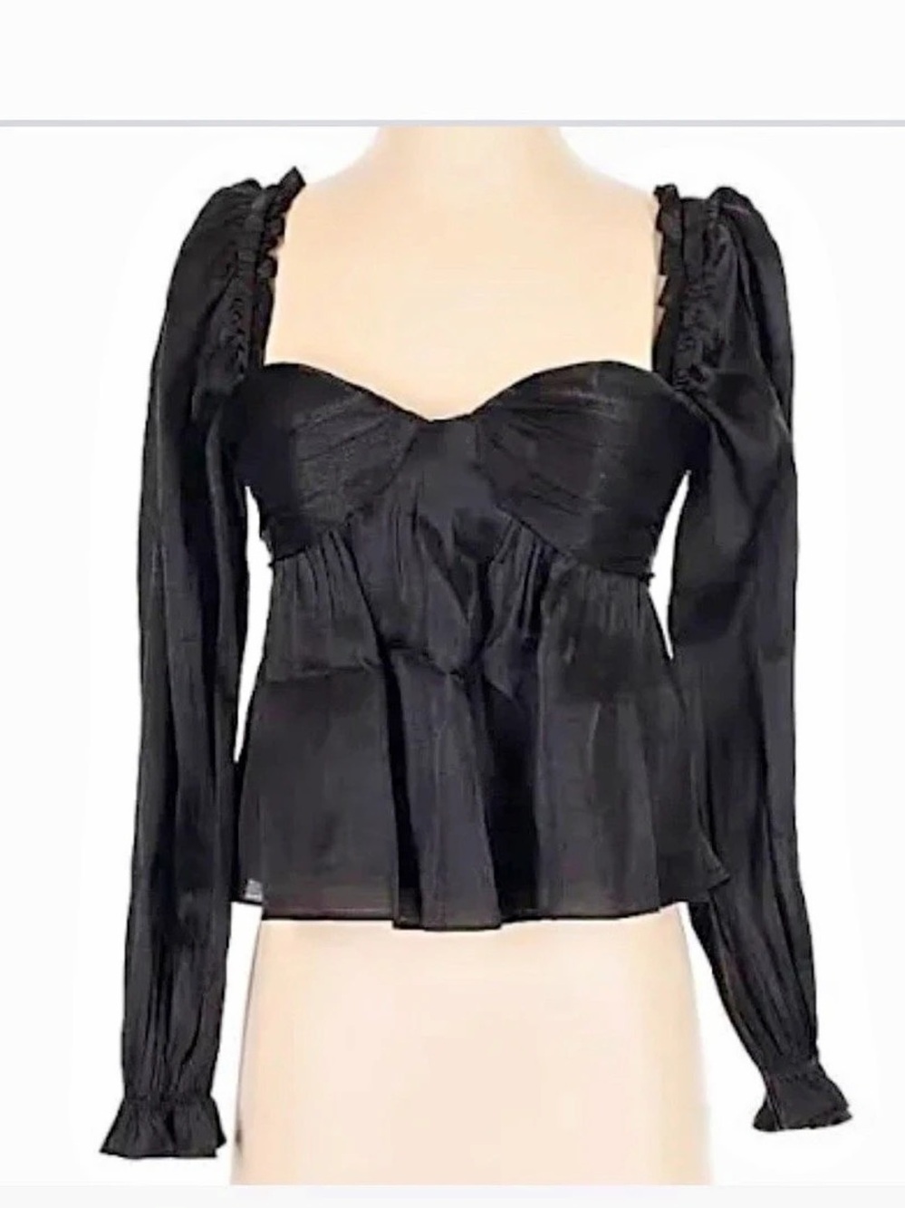 ASTR the Label Black Puff Sleeve Blouse Like New